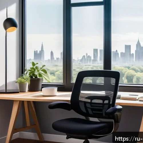 안전관리 직무 스트레스 해소법 - A modern, minimalist office workspace designed for stress reduction, featuring a clean desk with nea...